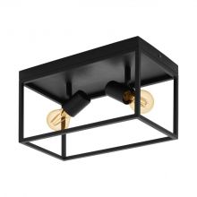 Silentina lampa sufitowa 2x40W E27 czarna
